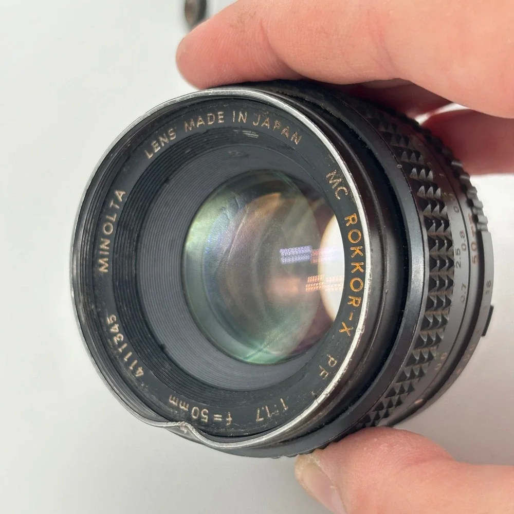 Minolta SRT 201 35mm SLR Film Camera with MC Rokkor-X PF 50mm f1.7 Lens Silver